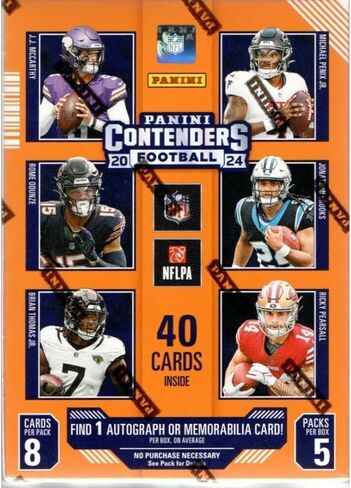 2024 Panini Contenders Football NFL Blaster Box with 40 Trading Cards + 6 Toploaders + StreetCards Magnet! in Saudi Arabia
