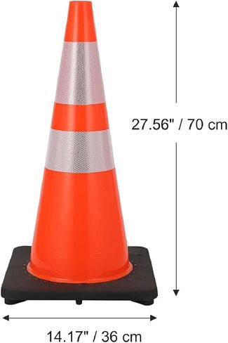 Safety Traffic Cone 28 Inch 6 Pack - Road Safety Cones Traffic Safety Equipment Heavy Duty Traffic Cones, Ideal for Construction Sites, Highly Visible in Low Light Conditions12 in Saudi Arabia