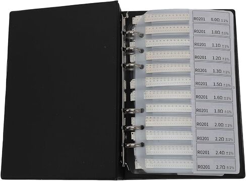 0201 0R-10M SMD Resistor Kit, 170 Values X 50pcs Each 1% Accuracy SMD Resistor Sample Book, SMD Resistor Assortment Folder for Electronic Components in Saudi Arabia