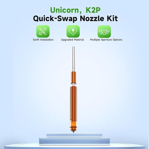 Creality K2 Plus/Hi Nozzle Kit (4Pcs) | Unicorn Quick-Swap High-Flow Nozzles 0.4/0.6/0.8mm | Steel-Tip Copper Nozzles & Titanium Alloy Heatsink | Compatible with K2 Plus/Creality Hi 3D Printer in Saudi Arabia