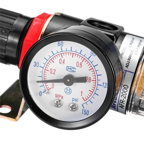 1/4'' Air Compressor Filter Water Separator Trap Tools Kit with Regulator Gauge Pneumatic Parts Accessories in Kuwait