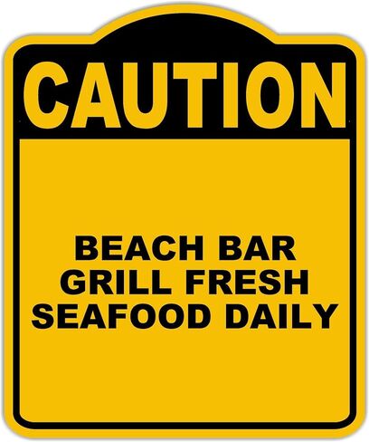 شواية الشاطئ شواية المأكولات البحرية الطازجة يوميا الحذر الأصفر الأسود الألومنيوم المركب 8.5 × 10 بوصات in Kuwait