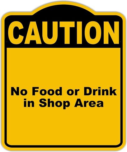 لا طعام أو مشروب في منطقة المتجر تحذير أصفر أسود من الألومنيوم المركب 8.5 × 10 بوصات in Kuwait