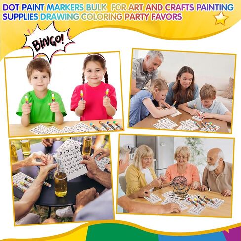 Crtiin 80 Pack Dot Markers 40 ألوان متنوعة Bingo Daubers مجموعة 0.4 أوقية نقطة فن الطلاء Marker Bulk Bingo Game Supplies لطفل صغير مرحلة ما قبل المدرسة. in Saudi Arabia