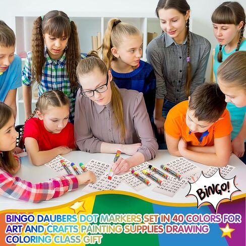 Crtiin 80 Pack Dot Markers 40 ألوان متنوعة Bingo Daubers مجموعة 0.4 أوقية نقطة فن الطلاء Marker Bulk Bingo Game Supplies لطفل صغير مرحلة ما قبل المدرسة. in Saudi Arabia