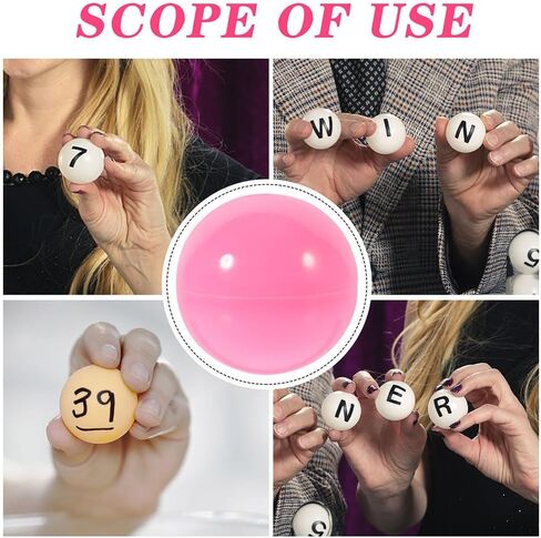 Cabilock 25pcs كرات يانصيب الوردي 1.57 بوصة PVC رقم كبسولة مفتوحة جائزة Bingo Cage Ball Gubles لألعاب الحفلات وآلة البيع والزخارف والوردي. in Kuwait
