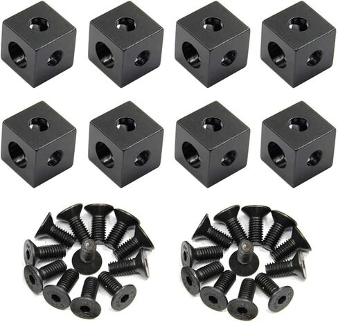 2020 Angle Bracket Set 2020 Aluminum Profile 4pcs Angle Bracket + 12pcs M6 Screws Aluminum Extrusion Profile(Black) in Saudi Arabia