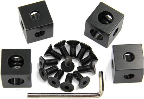 2020 Angle Bracket Set 2020 Aluminum Profile 4pcs Angle Bracket + 12pcs M6 Screws Aluminum Extrusion Profile(Black) in Saudi Arabia