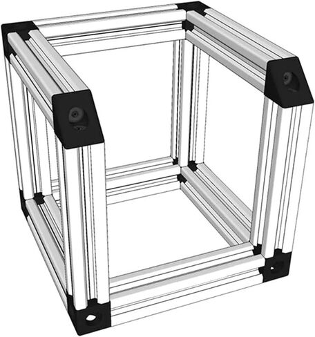 2020 Angle Bracket Set 2020 Aluminum Profile 4pcs Angle Bracket + 12pcs M6 Screws Aluminum Extrusion Profile(Black) in Saudi Arabia
