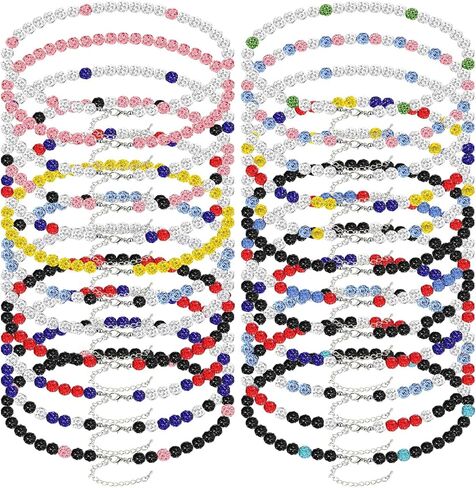 24 PCS BLING BLING BASHOLLACE NECKLACE RHINESTONE ICE DEDEDER BEEDBARD NETLACE MUNTICOLORED TRIPHENT LEAGE TEAM GIFTS COLD GIFTS BOLK FOR MEN in Saudi Arabia