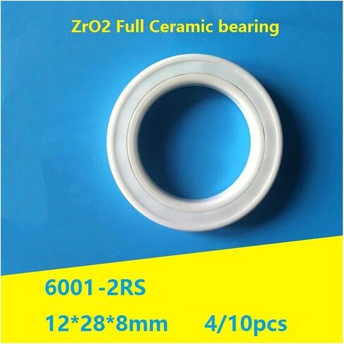 4/10pcs 6001-2rs 6001 2rs 12 * 28 * 8mm محمل خزفي كامل محمل كرة سيراميك الختم 12 × 28 × 8mm (10pcs) in Saudi Arabia
