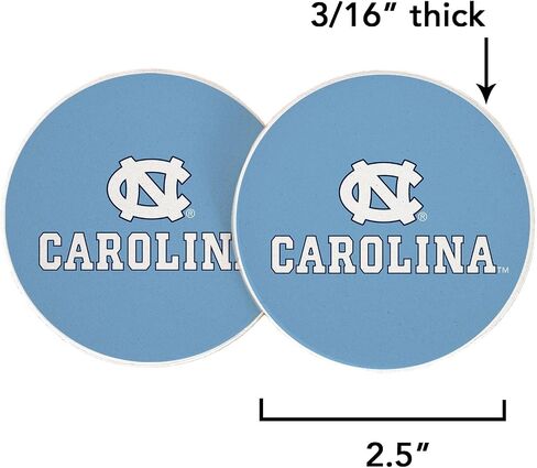 Desert Cactus University of North Carolina Chapel Hills Car Accessories Absorbent Sandstone Cup Coasters Licensed Product Set of 2 (Design A) in Saudi Arabia