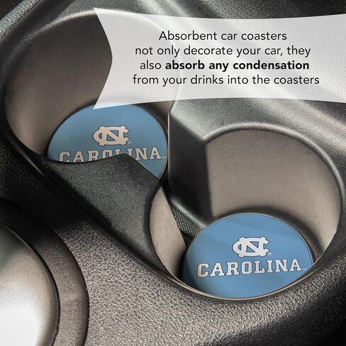 Desert Cactus University of North Carolina Chapel Hills Car Accessories Absorbent Sandstone Cup Coasters Licensed Product Set of 2 (Design A) in Saudi Arabia