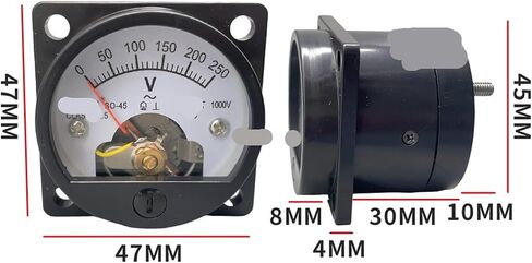 So-45 AC 3V-500V Round Roung Voltmeter Black (100V) in Saudi Arabia