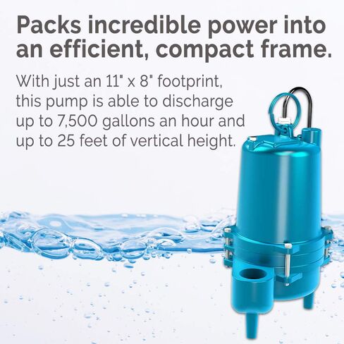Barnes 96747 Model SE411 مضخة الحوض الغازية-الكفاءة العالية للاستخدام السكني ، المكره من الحديد الزهر ، 4/10 حصان ، 7500 GPH ، بدون مفتاح تعويم ، سلك مقاوم للماء ، 16.76 بوصة × 8 بوصة in Kuwait