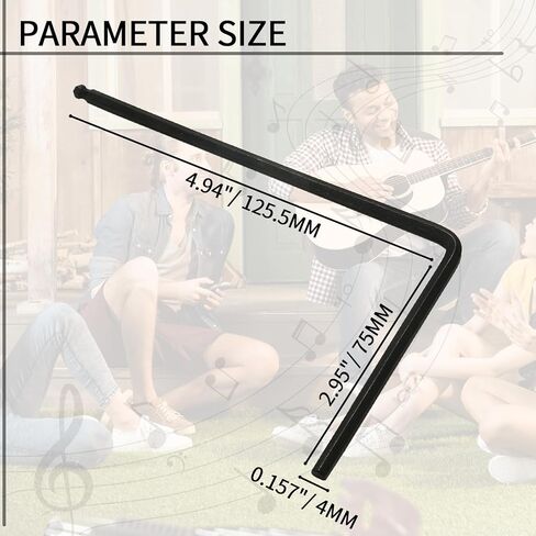 Hordion 4mm Truss Rod Wrchen ، end ball end Allen Wrench Guitar Truss Truss Tool Meated Extended hex hex for Martin Acoustic Guitar ، Black in Saudi Arabia