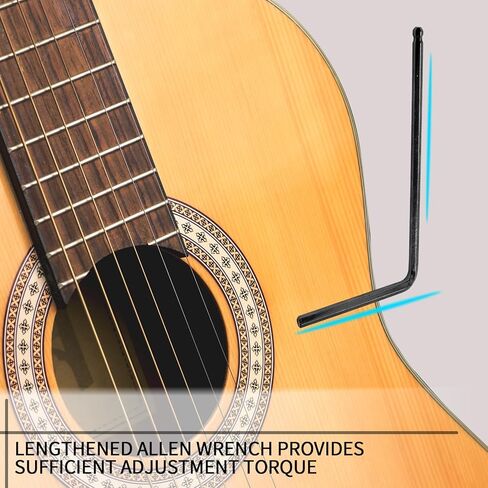 Hordion 4mm Truss Rod Wrchen ، end ball end Allen Wrench Guitar Truss Truss Tool Meated Extended hex hex for Martin Acoustic Guitar ، Black in Saudi Arabia
