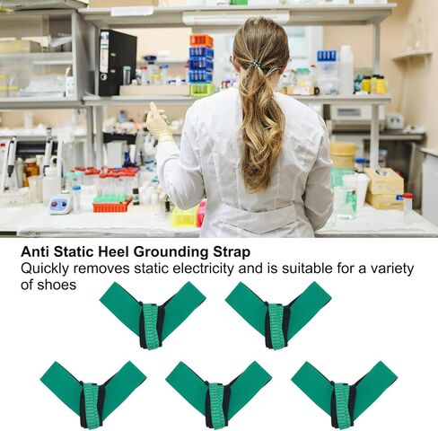 MECCANIXITY 5pcs ESD Anti Static Foot Heel Straps Anti Static Wrist Strap Band Adjustable for Grounding Protecting Electronics Against Electric Shock,Green in Saudi Arabia