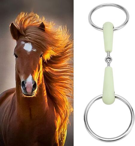 pssopp الحصان snaffle بت ، محسن الأداء الفولاذ المقاوم للصدأ الفولاذ فضفاضة الفم مع نكهة الطويلة استخدام فم الحصان المطاط لتدريب وركوب الخيل in Saudi Arabia