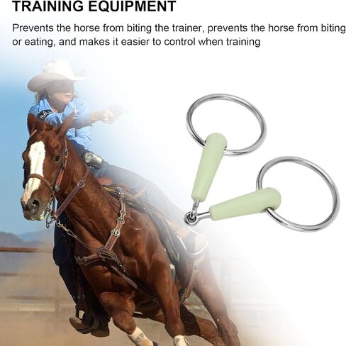 pssopp الحصان snaffle بت ، محسن الأداء الفولاذ المقاوم للصدأ الفولاذ فضفاضة الفم مع نكهة الطويلة استخدام فم الحصان المطاط لتدريب وركوب الخيل in Saudi Arabia