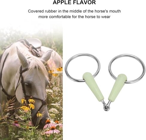 pssopp الحصان snaffle بت ، محسن الأداء الفولاذ المقاوم للصدأ الفولاذ فضفاضة الفم مع نكهة الطويلة استخدام فم الحصان المطاط لتدريب وركوب الخيل in Saudi Arabia