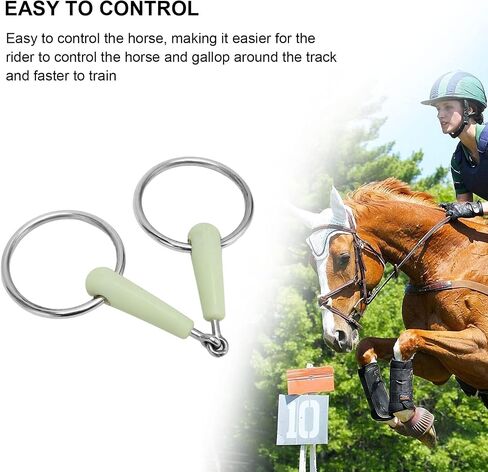 pssopp الحصان snaffle بت ، محسن الأداء الفولاذ المقاوم للصدأ الفولاذ فضفاضة الفم مع نكهة الطويلة استخدام فم الحصان المطاط لتدريب وركوب الخيل in Saudi Arabia