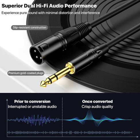 XLR أنثى إلى 1/4 بوصة (6.35 مم) TRS جاك الرصاص- متوازن XLR ميكروفون كبل كبل الميكروفون ، 3 أقدام 2 عبوة in Kuwait