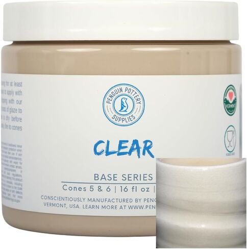 Penguin Pottery - Ceramic Glaze - Mid-Fire Cone 5 & 6 - Base Series - Glossy Clear - 16 oz | 473 ml in Kuwait