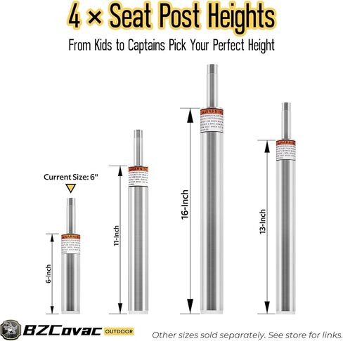 3/4" Boat Seat Pin Post (2-Pack, 6"), Lock-in Style Non-Threaded Pedestal Post for Marine Boat Seat Mounting, Aluminum Extension Pole for Pontoon, Fishing Boat, Bass Boat, and More in Kuwait