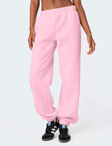 Women's Fleece Lined Sweatpants High Waist Drawstring Sweat Pants Baggy Athletic Pants with Pockets in Kuwait