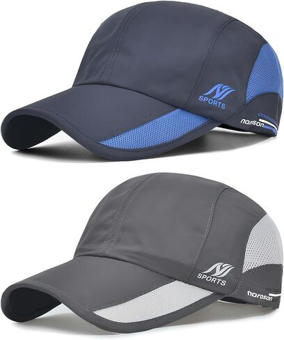 Quick Dry Baseball Cap Men Women, 2 Packs UV Protection Lightweight Breathable Outdoor Sport Running Golf Mesh Caps Hat in Saudi Arabia