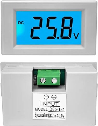 DC 12V 24V LCD Digital Display Volt Panel Meter D85-131 Truck Battery Voltage 1Pcs(White,DC7.5-30V) in Saudi Arabia