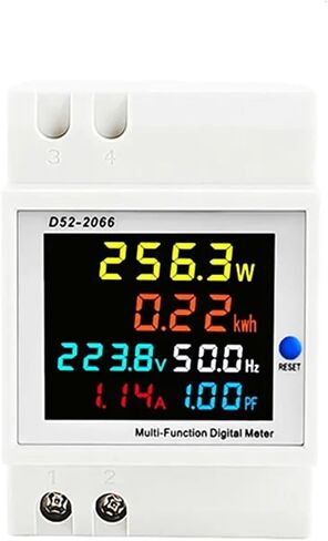 6IN1 Din Rail AC Volt Monitor 110V Current Power Kwh Electric Energy Meter Smart AMP 100A D52-2066 1Pcs(External CT,40-300V) in Saudi Arabia