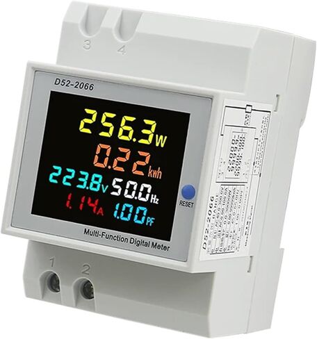 6IN1 Din Rail AC Volt Monitor 110V Current Power Kwh Electric Energy Meter Smart AMP 100A D52-2066 1Pcs(External CT,40-300V) in Saudi Arabia