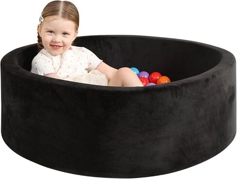 TRENDBOX Detachable Memory Foam Ball Pit for Baby Toddler Soft Round Ball Pool - Grey in Kuwait
