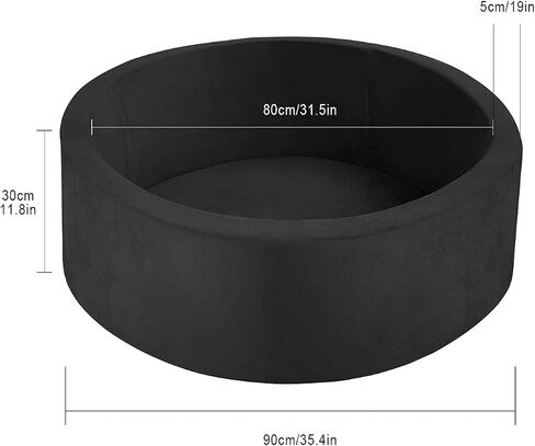 TRENDBOX Detachable Memory Foam Ball Pit for Baby Toddler Soft Round Ball Pool - Grey in Kuwait