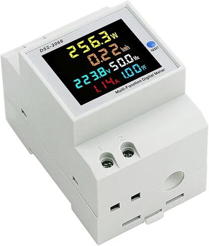 6IN1 Din Rail AC Volt Monitor 110V Current Power Kwh Electric Energy Meter Smart AMP 100A D52-2066 1Pcs(External CT,40-300V) in Saudi Arabia