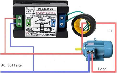 D85-2042AG AC Voltage and Current Meter Digital Display Dual LCD Color 220V 380V 100A 200A 1Pcs(0-100A,AC80-300V) in Saudi Arabia
