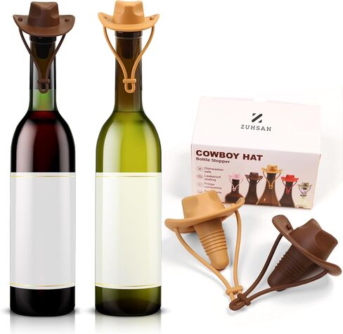Silicone Cowboy Hat Wine Stopper, Silicone made Bottle Topper for Whiskey, Dust-Proof Protector Lid for bottle, Reusable Wine Tips Lids (Pink) in Saudi Arabia