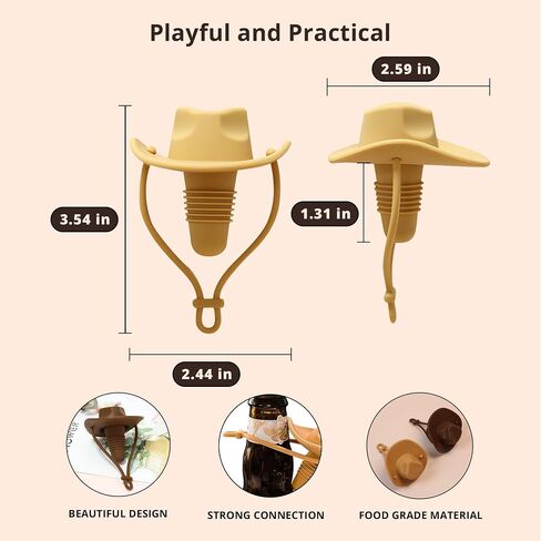 Silicone Cowboy Hat Wine Stopper, Silicone made Bottle Topper for Whiskey, Dust-Proof Protector Lid for bottle, Reusable Wine Tips Lids (Pink) in Saudi Arabia