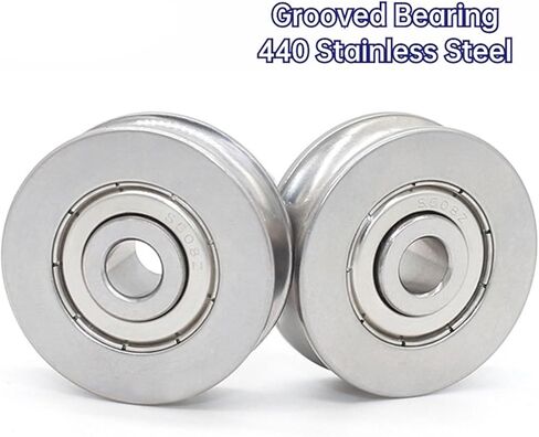 10pcs S605 606 607 SUS 440 من الفولاذ المقاوم للصدأ مع الأخدود في الحلقة الخارجية 608 609 U V (S609-2.5-1) in Saudi Arabia