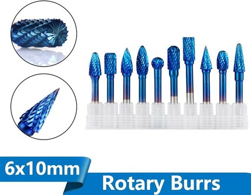 6x10mm Tungsten Carbide Burss Super Blue Cut Double Drotary File 1PCs (1PC H Type) in Saudi Arabia