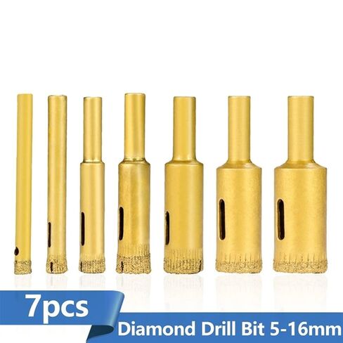 بتات الحفر الأساسية الماس 5-16MM 7pcs ثقب مغلفة بالماس المليون. in Saudi Arabia