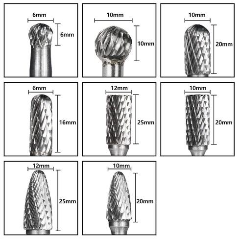 6mm to 12mm Carbide Burr Drill Bits for Engraving Rotary Rotary File for Metal Hand Tool 8Pcs in Saudi Arabia