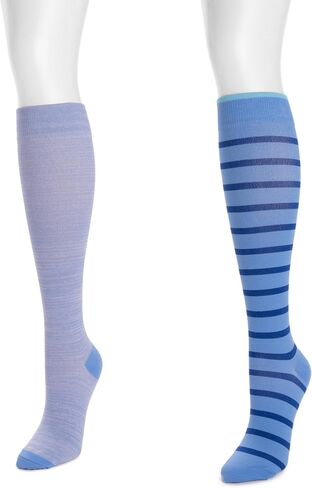 MUK LUKS Women's 2 Pair Pack Nylon Compression Knee High Socks in Saudi Arabia