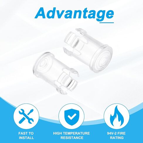 PATIKIL 5mm Clear Light-Emitting Diode Holder Clip, 60 Pack LED Lamp Socket Bulb Cap Protective Cover for Bezel Mount Panel Display, Transparent in Saudi Arabia