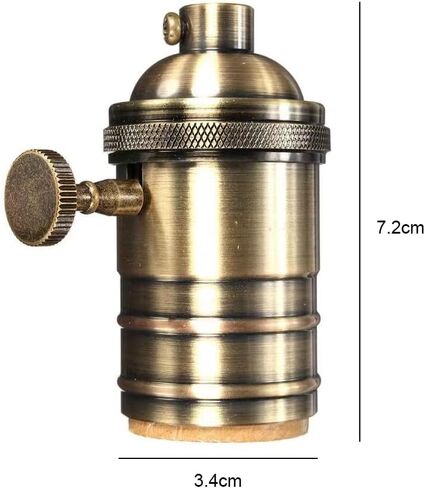 E26 E27 American Standard Lamp Holder with Rotary Switch - Pure Copper and Retro Aluminum Lamp Base for Bar, Restaurant, and Casual Style Décor in Saudi Arabia