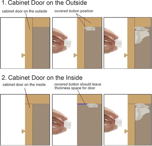 Child Safety Magnetic Cabinet Locks - vmaisi 4 Pack Adhesive Baby Proofing Cabinets & Drawers Latches in Saudi Arabia