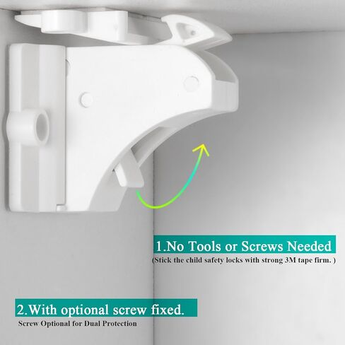 Child Safety Magnetic Cabinet Locks - vmaisi 4 Pack Adhesive Baby Proofing Cabinets & Drawers Latches in Saudi Arabia