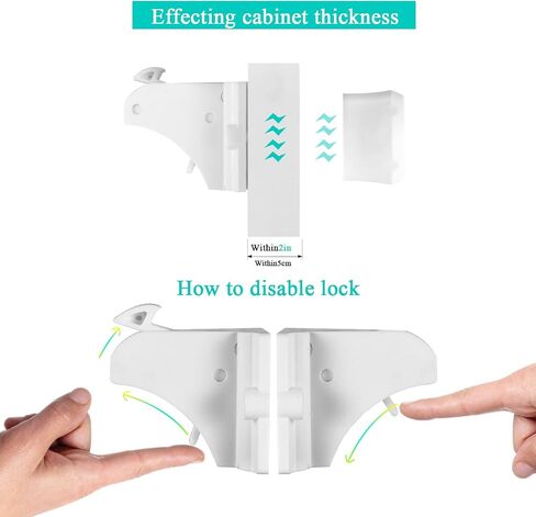 Child Safety Magnetic Cabinet Locks - vmaisi 4 Pack Adhesive Baby Proofing Cabinets & Drawers Latches in Saudi Arabia